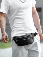 мужская бананка кожаная S-811/1