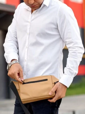 мужская бананка кожаная S-882/111